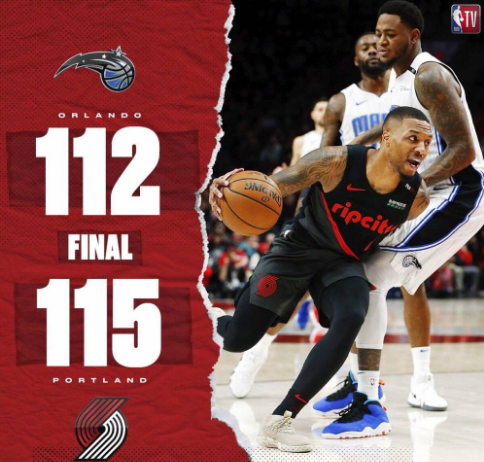  开拓者利拉德60分创队史新纪录